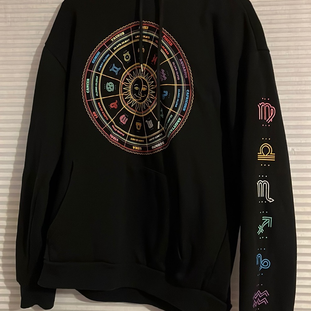 Black and colorful zodiac hoodie